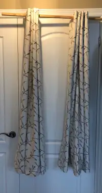 Two black out curtain panels