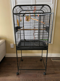 Pet Large Bird Cage layered structure with Small Cage,bowls,TOYS