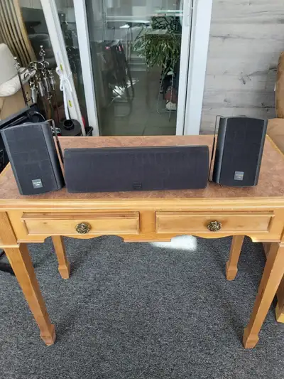 Center speaker with satellite speakers, View more