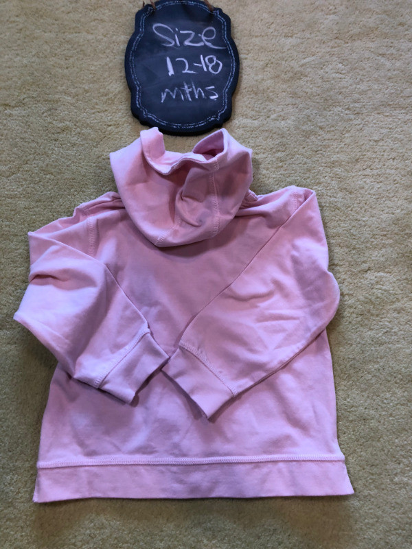 Girls Joe Fresh Pink Cotton Zip up hoodie - NWOT - 12-18 mths in Clothing - 12-18 Months in Calgary - Image 4