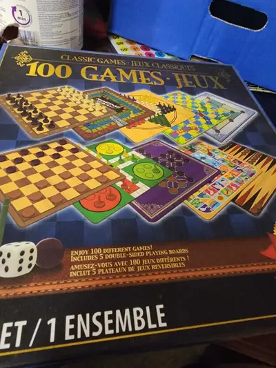 Offering a classic collection with this '100 Games' set, which includes five double-sided playing bo...