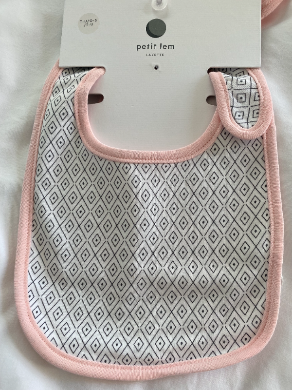 NEW - Two-Pack Bunny Cotton Infant Bibs, PETIT LEM, Pink in Other in Markham / York Region - Image 4