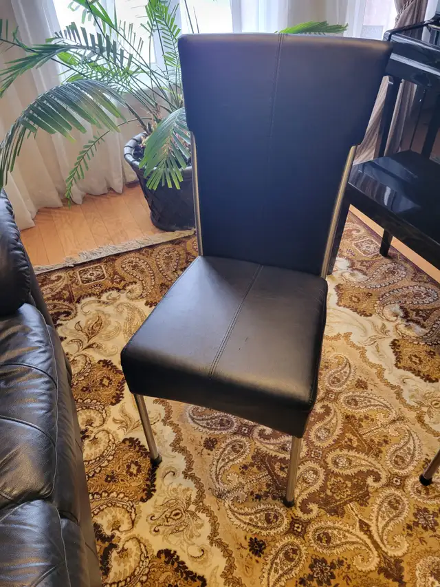Leatherette black dining chairs in Chairs & Recliners in Markham / York Region - Image 3