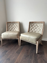 High Quality Leather Occasional Chairs - 2 available