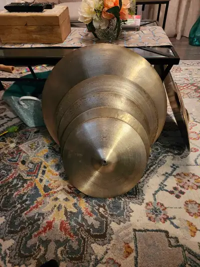 Vintage 70's Avedis Zildjian cymbal set for drums., View more