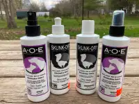 Skunk Off and Animal Odor Eliminator bottles