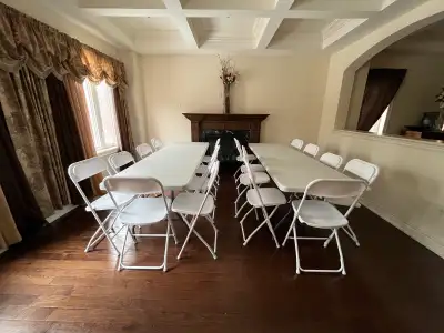 Folding white chairs and tables available across the GTA 1.50- White folding chairs 8 - 6ft tables 1...