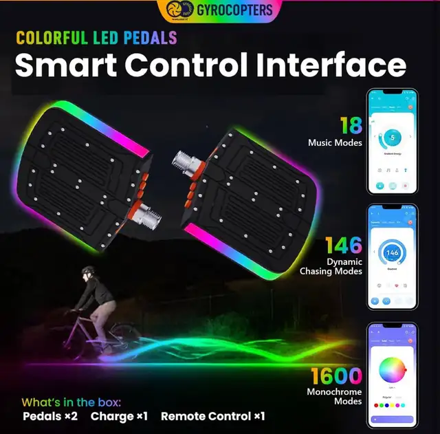 Gyrocopters LED Bike Pedals | Auto On-Off Bicycle Pedals in Frames & Parts in City of Toronto - Image 3