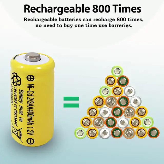 2/3AA Size Rechargeable Batteries 10 Pcs, 2/3 AA NI-CD 1.2V 400m in Other in City of Toronto - Image 6