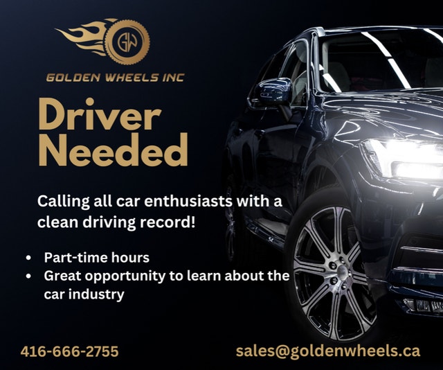 Driver Needed in Etobicoke Part time Drivers & Security