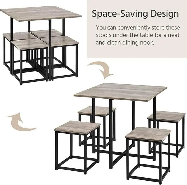 5pc Dining Table Set - Industrial Kitchen Table & Chairs Set in Dining Tables & Sets in Markham / York Region - Image 7