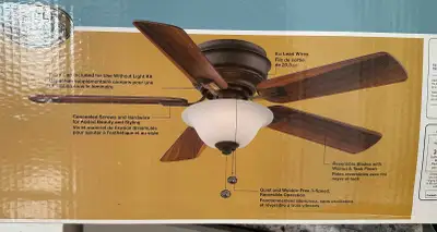 42” Ceiling fan with light, View more
