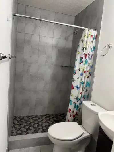 It is one master bedroom basement attached washroom full separate kitchen, dinning area, queen bed a...