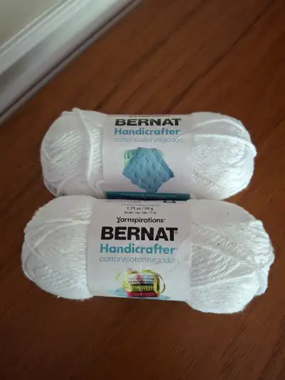 Selling 2 (50g each) skeins of BERNAT Handicrafter yarn, same dyelot. This yarn is stored in a Ziplo...
