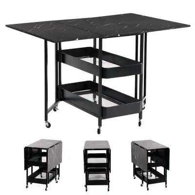 New Folding Dining Table ExtendableLeaf Design with 6 Wheels, View more