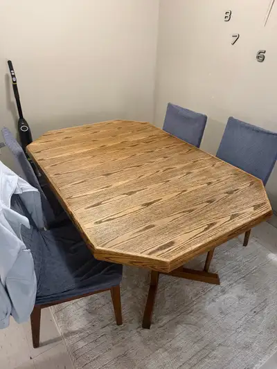 Oak Dining Table with 4 chairs extendable , View more