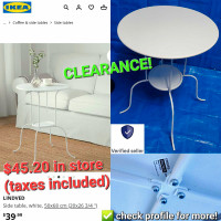 CLEARANCE! IKEA LINDVED Side table white, 50x68 cm (20x26 3/4 ")