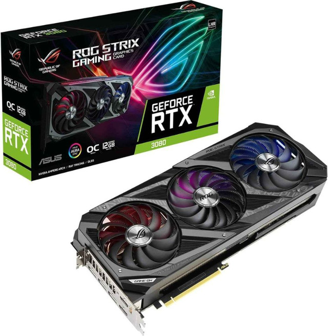 RTX 3080 ROG Strix OC | NON-LHR GeForce Nvidia GPU Graphics Card in System Components in Dartmouth - Image 2
