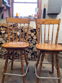 Wooden swivel stools