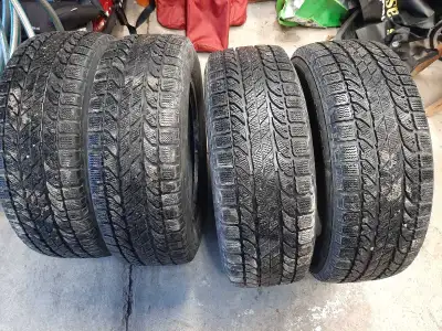 225/60R17. BF Goodrich, Slalom. All tire abou 8-9/32. No punctures or repairs ever done. Even wear.