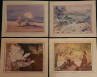 4 vintage 8 x 10 unframed art prints 