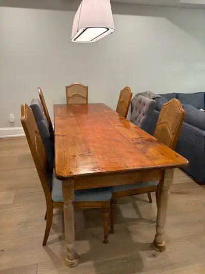 Rustic Solid Wood Farmhouse Dining Table, View more