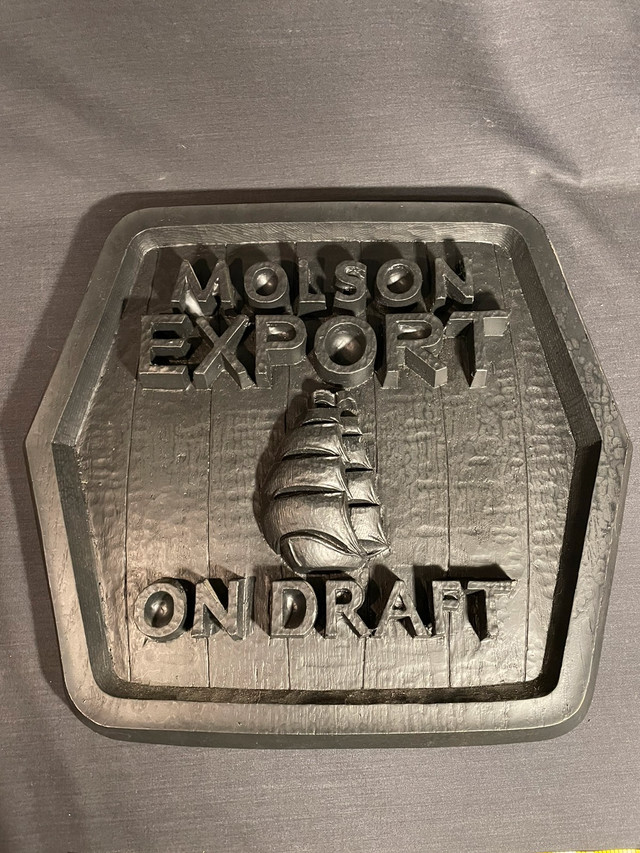 Molson Export On Draft Beer Bar Sign Black RARE Man Cave in Arts & Collectibles in City of Toronto