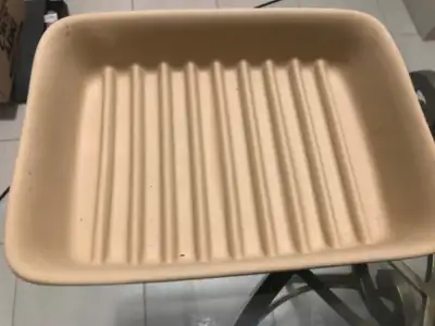 Pampered Chef Stoneware 9" Ridged Pan Bacon Grill Pan  5121, View more