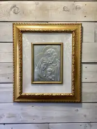 Framed religious 3D bas relief wall art made in Italy