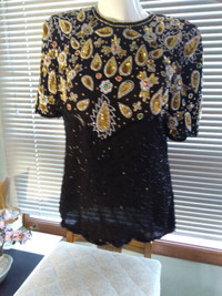 Laurence kazar top/ Sequin Beads VTG Lori Ann Dress