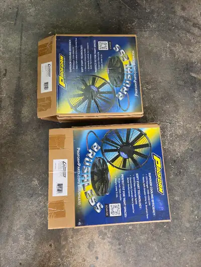 I am selling a pair of Proform brushless ultra-performance 12-inch electric cooling fans, each boast...