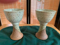 Stoneware wine goblets
