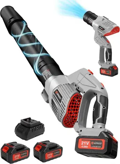 Cordless Leaf Blower 21V 700CFM 5-Gears 5000000RPM 2 Batteries, View more