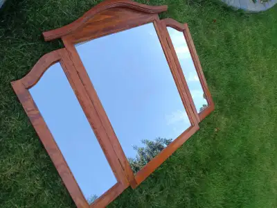 Trifold Wooden Vanity Mirror, View more
