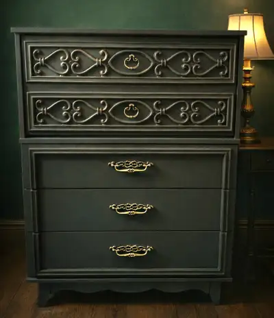 Black ornate dresser - Gothic and moody, View more