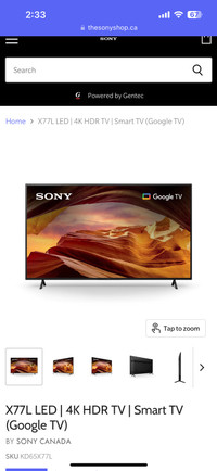 Sony Bravia X77L 65” TV Brand New in Box, (bought wrong size dur