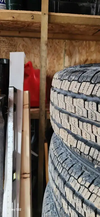 I'm offering a set of four LT245/75R16 tires mounted on rims, ready to roll! These tires have less t...