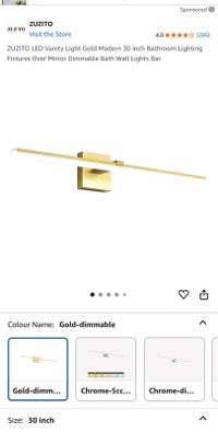 Vanity Light Gold Modern 30 inch Hamilton Ontario Preview