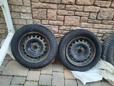 3 michelin x ice 195/65/15 tires and 4 rims. For 2013 VW Jetta.