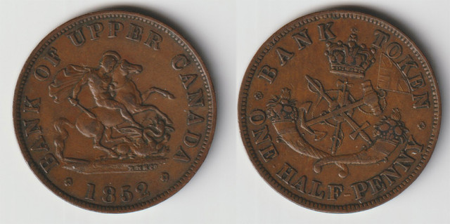 Upper Canada Token - 1852 Half Penny XF - Cert: 3684 dans Art et objets de collection  à Longueuil/Rive Sud - Image 2