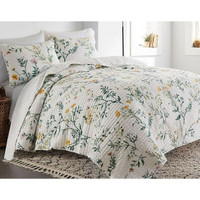 NEW Floral Garden Reversible Quilt Set, Bedding Set QUEEN