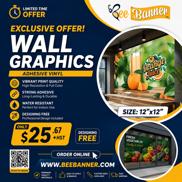 Bee Banner Adhesive Wall Graphics