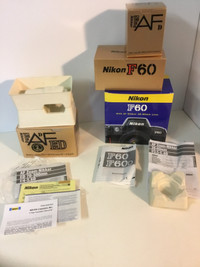 Nikon F60 Camera & Lens Empty Boxes & Manuals