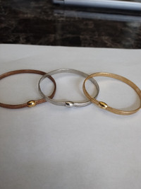 14k flat stretch bangle bracelets