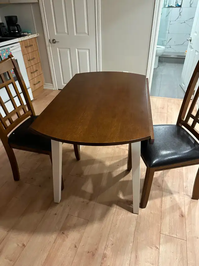 $100. - Great small dining/kitchen table with two chairs in Dining Tables & Sets in Markham / York Region - Image 3