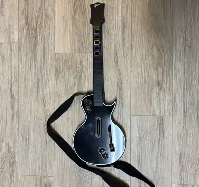 Xbox 360 Guitar Hero Gibson Les Paul Guitar Controller 95123.805 Red Octane Connects Wirelessly, No...
