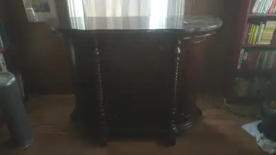 Home Bar Cabinet Brown wood with marble top, View more