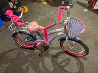 Girls bike with doll carrier