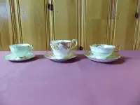 3 Vintage Paragon Cup and Saucer Sets $90 each