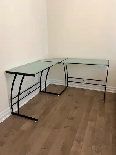 Glass L Shape Desk, View more